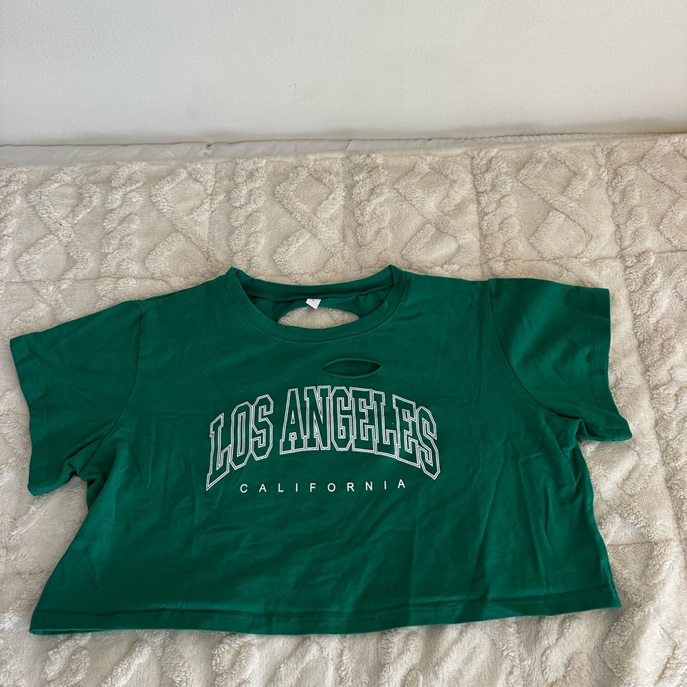 Green Los Angeles Crop Top